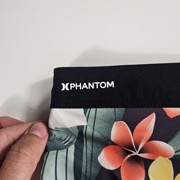 Hurley Phantom Hawaiian Board Shorts Mens 38 Blue Green Flap Back Pocket Preppy^ - Picture 4 of 6